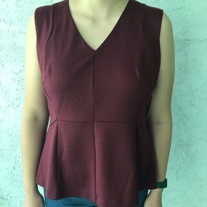 Burgundy peplum top